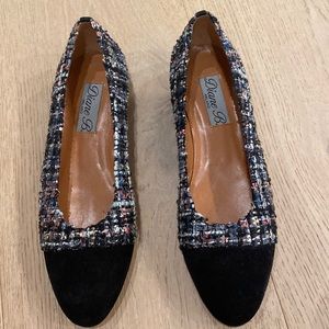 Diane B Size 41 flats never worn. Black suede toe. Black patterned upper shoe.